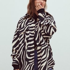 H&M Black and White Zebra Print Utility Jacket